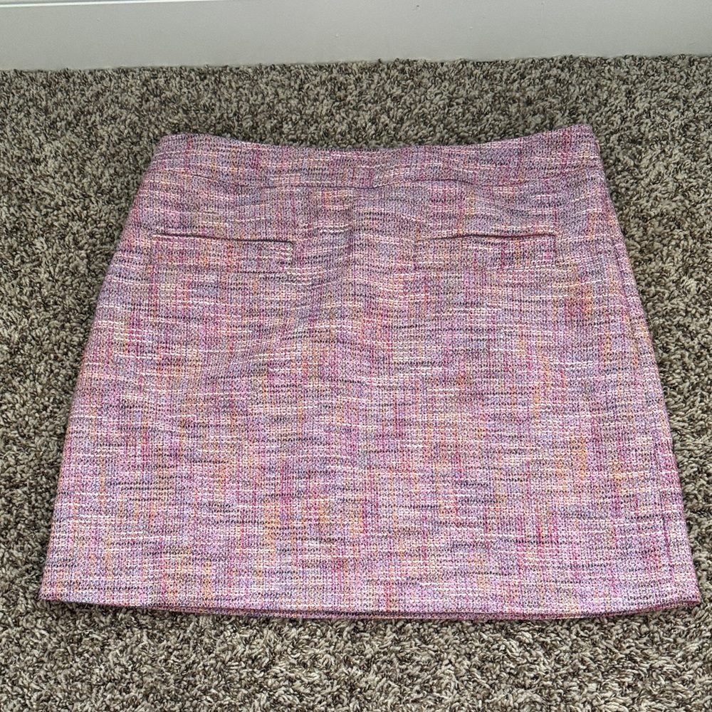 LOFT Pink Multi-Color Pencil Skirt